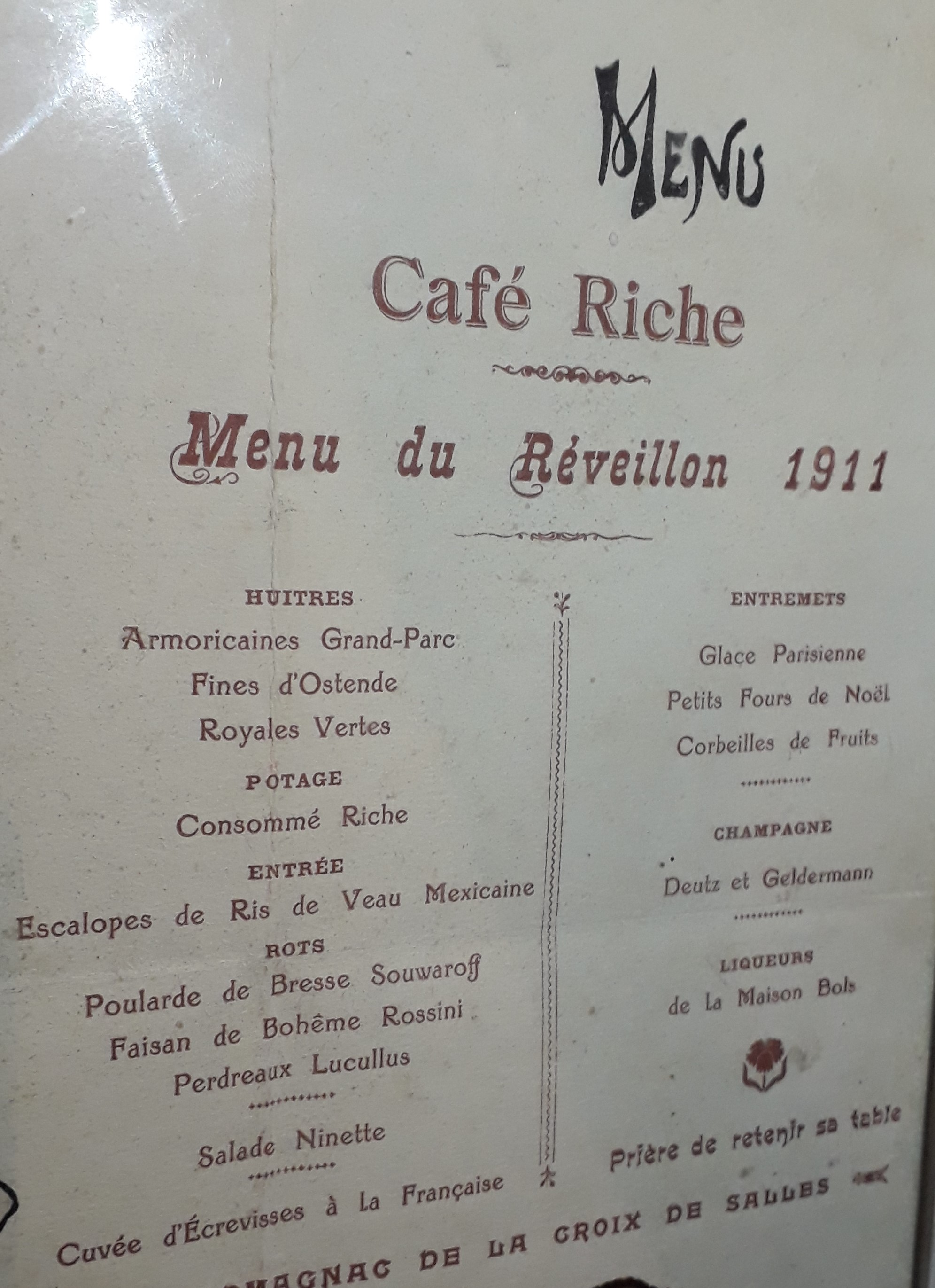 menu