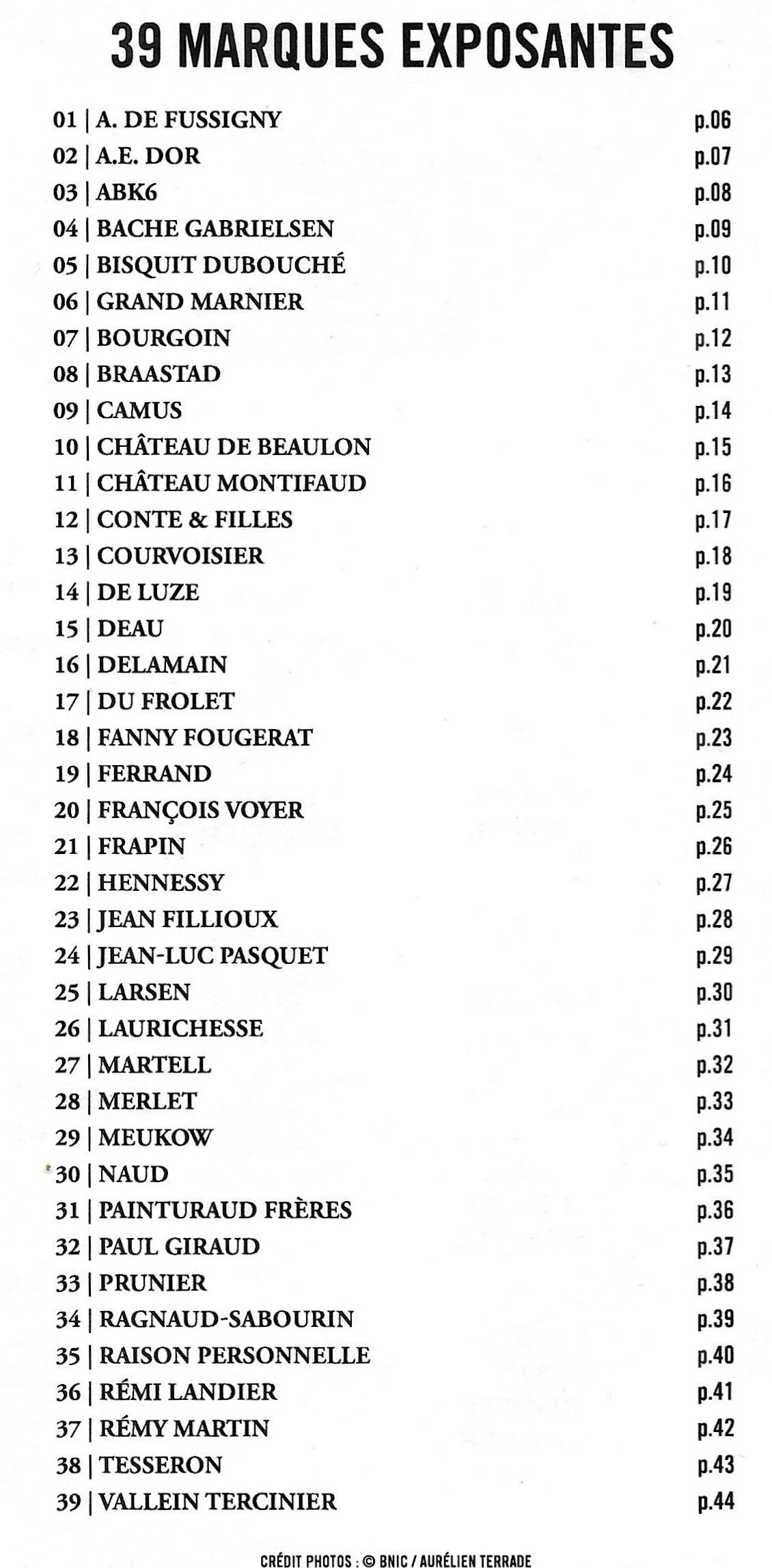 liste cognac